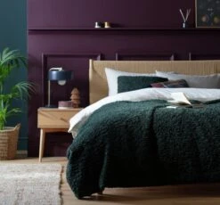 Habitat Faux Shearling Throw - Green - 125X150cm -Trend Furniture 5796261 R Z001C