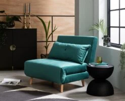 Habitat Roma Single Velvet Chairbed - Teal -Trend Furniture 5828108 R Z005A