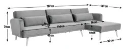 Habitat Andy Right Corner Fabric Clic Clac Sofa Bed - Grey -Trend Furniture 6132941 R E001