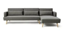 Habitat Andy Right Corner Fabric Clic Clac Sofa Bed - Grey -Trend Furniture 6132941 R Z002A