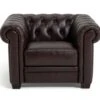 Habitat Chesterfield Leather Armchair - Walnut 2 Habitat Chesterfield Leather Armchair - Walnut -Trend Furniture 6228367 R Z001A