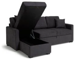 Habitat Reagan Left Corner Chaise Sofa Bed - Charcoal -Trend Furniture 6980038 R Z002A