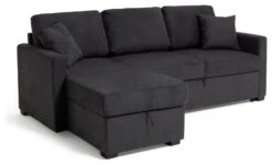 Habitat Reagan Left Corner Chaise Sofa Bed - Charcoal -Trend Furniture 6980038 R Z010A