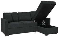 Habitat Reagan Right Corner Chaise Sofa Bed - Charcoal -Trend Furniture 7005307 R Z002A