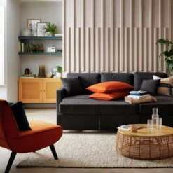 Habitat Reagan Right Corner Chaise Sofa Bed - Charcoal -Trend Furniture 7005307 R Z002C