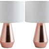 Habitat Maya Pair Of Touch Table Lamps - Copper & Cream -Trend Furniture 7157097 R Z001A