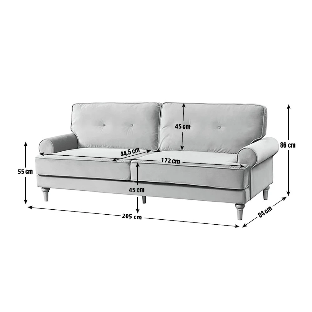 Habitat Vienna Velvet 3 Seater Sofa - Rose 5 Habitat Vienna Velvet 3 Seater Sofa - Rose - Image 3