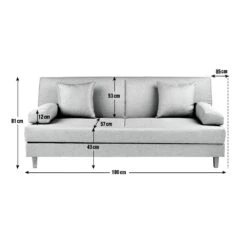 Habitat Chase Fabric Clic Clac Sofa Bed - Light Grey -Trend Furniture 7929809 R Z020A