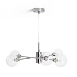 Habitat Glam 6 Light Glass Ceiling Light – Chrome -Trend Furniture 7996973 R Z001C