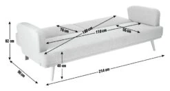 Habitat Andy 3 Seater Fabric Clic Clac Sofa Bed - Grey -Trend Furniture 8171168 R Z002A