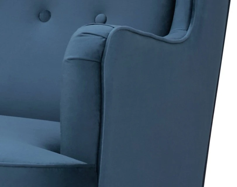 Habitat Callie Velvet Wingback Chair - Petrol Blue 6 Habitat Callie Velvet Wingback Chair - Petrol Blue - Image 4