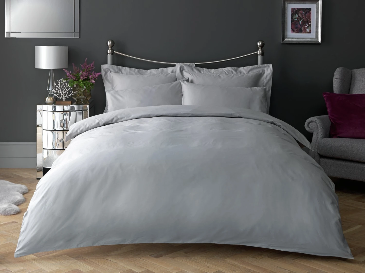 Habitat Egyptian Cotton 400TC Grey Bedding Set - Single 9 Habitat Egyptian Cotton 400TC Grey Bedding Set - Single - Image 7