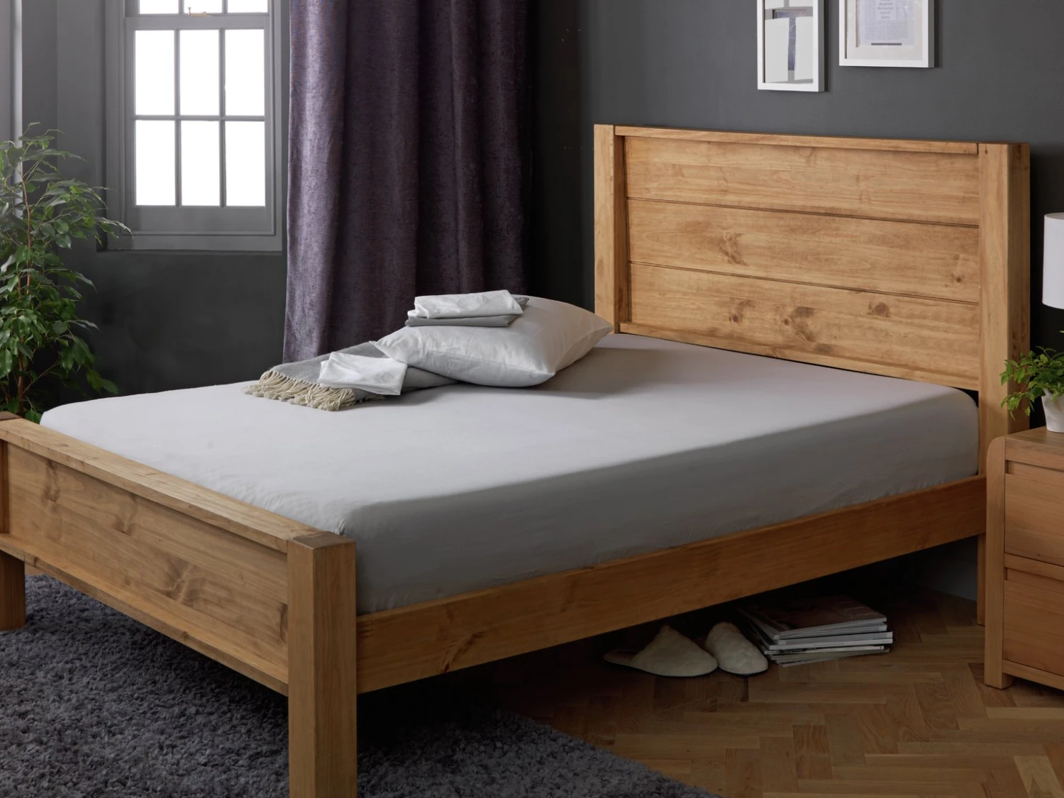 Habitat Egyptian Cotton 400TC Plain Grey Fitted Sheet-Single 4 Habitat Egyptian Cotton 400TC Plain Grey Fitted Sheet-Single - Image 2