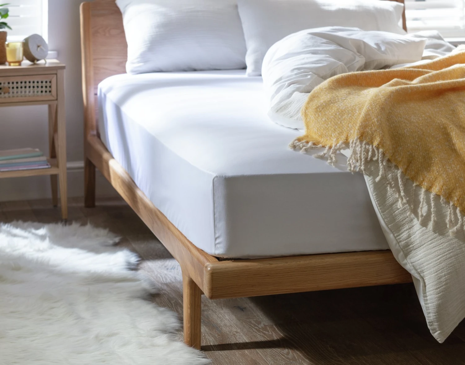 Habitat Egyptian Cotton 400TC Cream Fitted Sheet - Single 3 Habitat Egyptian Cotton 400TC Cream Fitted Sheet - Single - Image 2