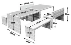 Habitat 2 Seater Space Saving Rattan Effect Patio Set - Grey -Trend Furniture 8563350 R E001