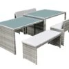 Habitat 2 Seater Space Saving Rattan Effect Patio Set - Grey