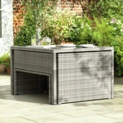 Habitat 2 Seater Space Saving Rattan Effect Patio Set - Grey -Trend Furniture 8563350 R Z004C