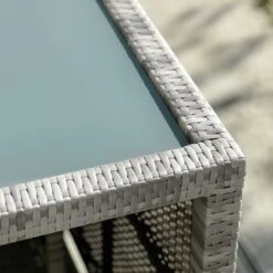 Habitat 2 Seater Space Saving Rattan Effect Patio Set - Grey -Trend Furniture 8563350 R Z005C