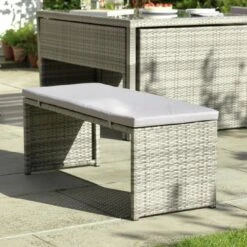Habitat 2 Seater Space Saving Rattan Effect Patio Set - Grey -Trend Furniture 8563350 R Z009C