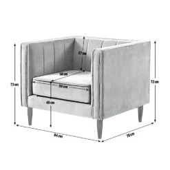 Habitat Vanessa Velvet Armchair - Grey 15 Habitat Vanessa Velvet Armchair - Grey -Trend Furniture 8595809 R Z020A