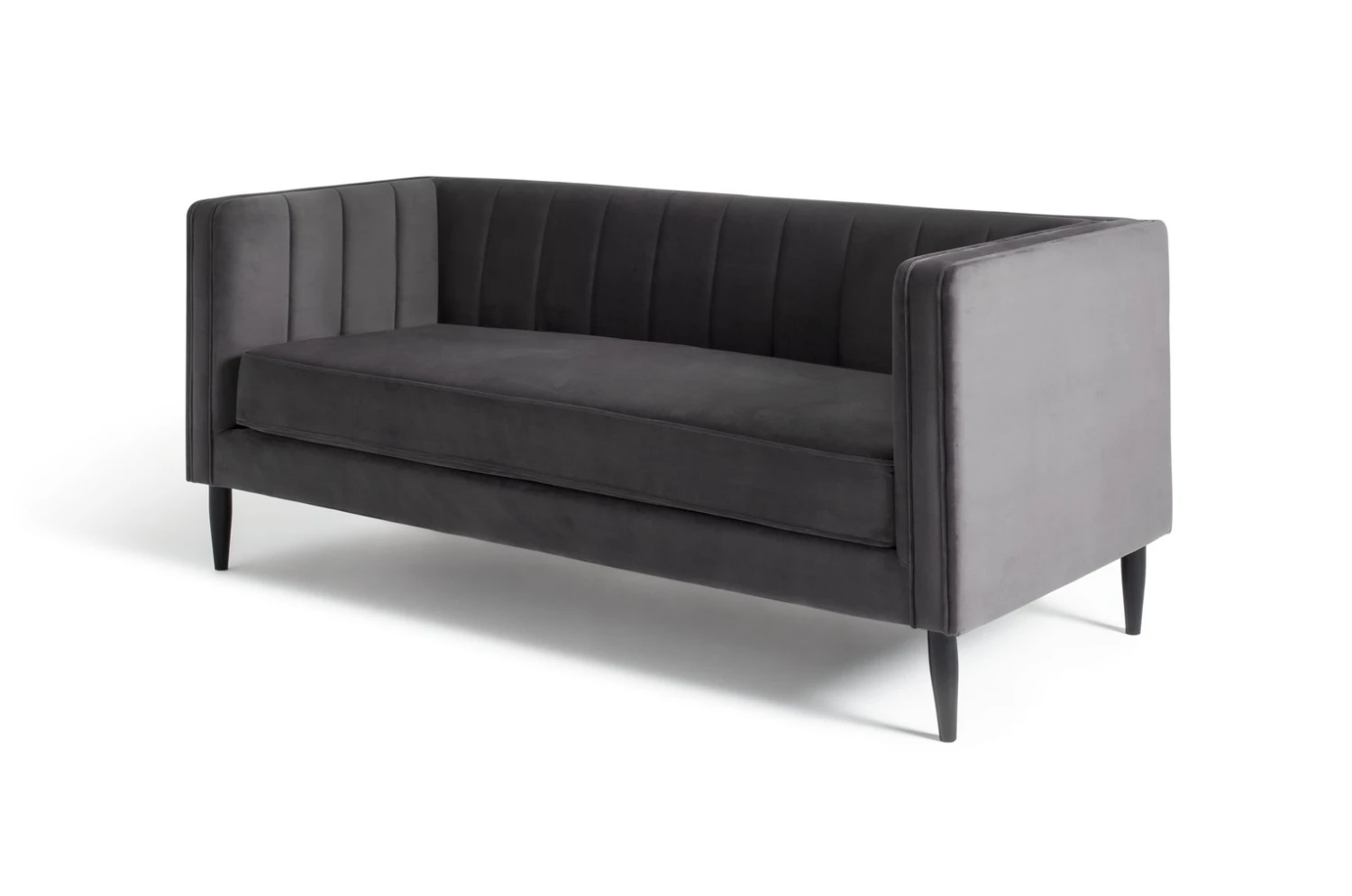 Habitat Vanessa Velvet 3 Seater Sofa - Grey 6 Habitat Vanessa Velvet 3 Seater Sofa - Grey - Image 4