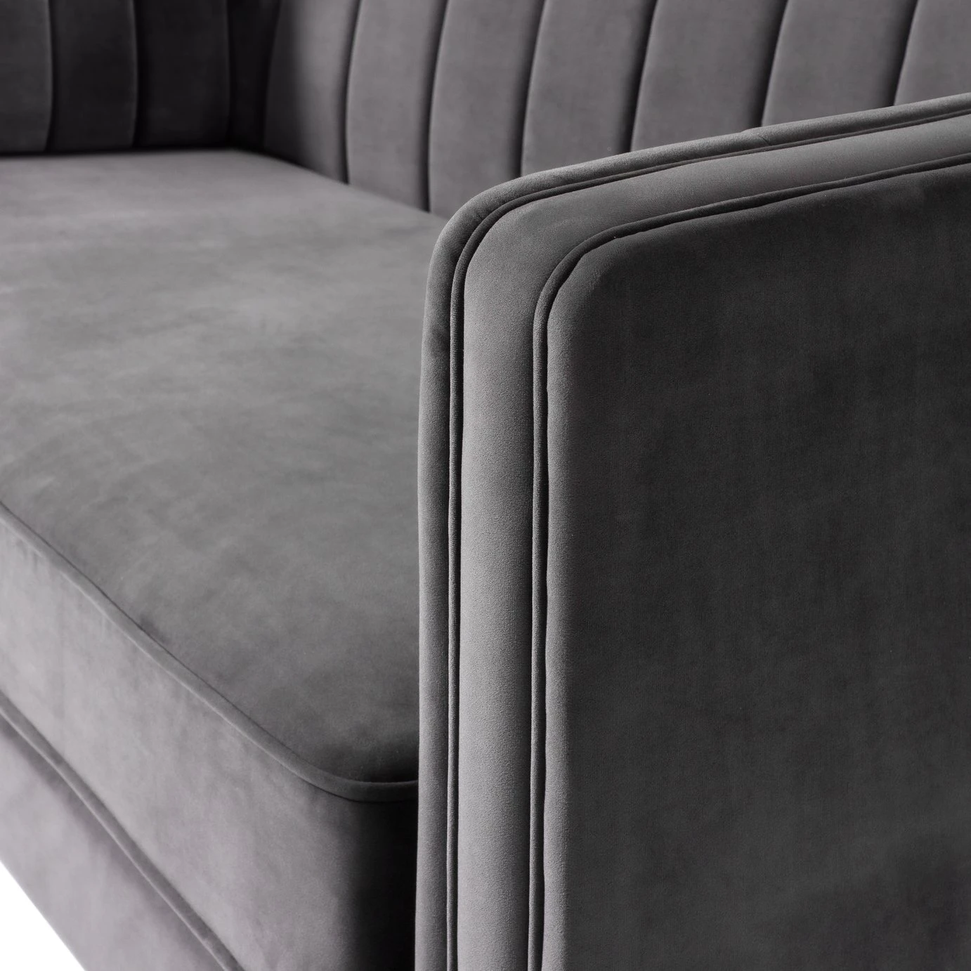 Habitat Vanessa Velvet 3 Seater Sofa - Grey 10 Habitat Vanessa Velvet 3 Seater Sofa - Grey - Image 8