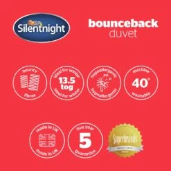 Silentnight Bounceback 13.5 Tog Duvet - Single 17 Silentnight Bounceback 13.5 Tog Duvet - Single -Trend Furniture 8801191 R Z008A