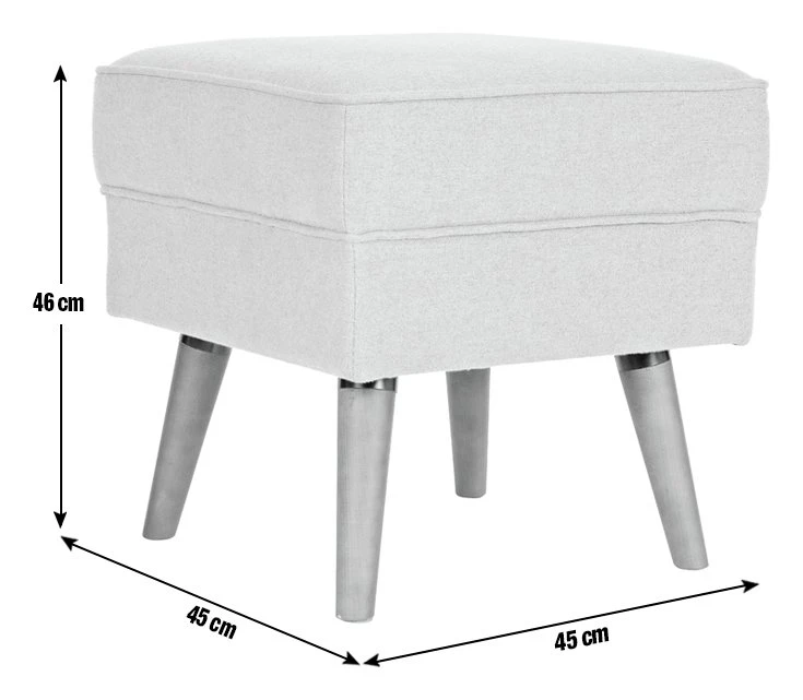 Habitat Callie Fabric Footstool - Light Grey 4 Habitat Callie Fabric Footstool - Light Grey - Image 2