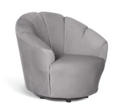 Habitat Ezra Velvet Swivel Chair - Light Grey -Trend Furniture 8819372 R Z003A