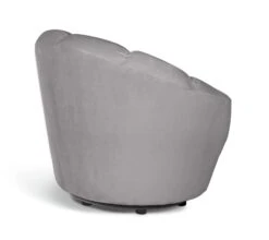 Habitat Ezra Velvet Swivel Chair - Light Grey -Trend Furniture 8819372 R Z004A