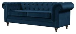 Habitat Chesterfield Velvet 3 Seater Sofa - Blue 14 Habitat Chesterfield Velvet 3 Seater Sofa - Blue -Trend Furniture 8869298 R Z002A