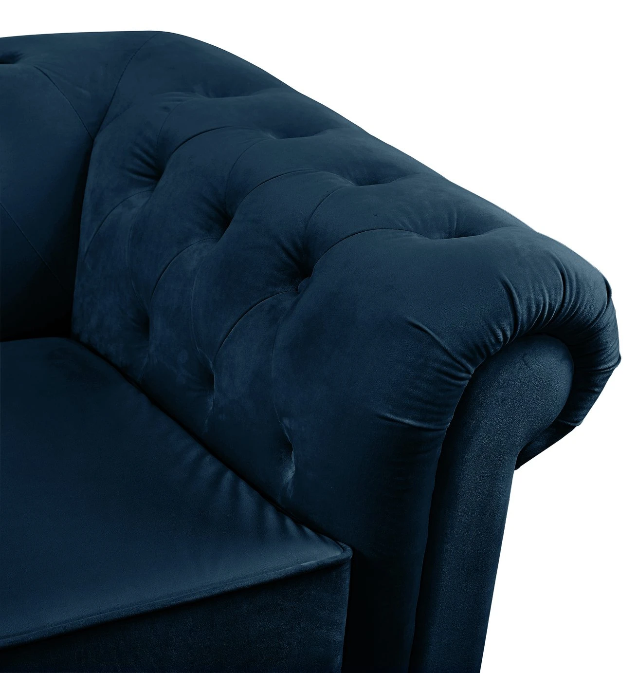Habitat Chesterfield Velvet 3 Seater Sofa - Blue 10 Habitat Chesterfield Velvet 3 Seater Sofa - Blue - Image 8
