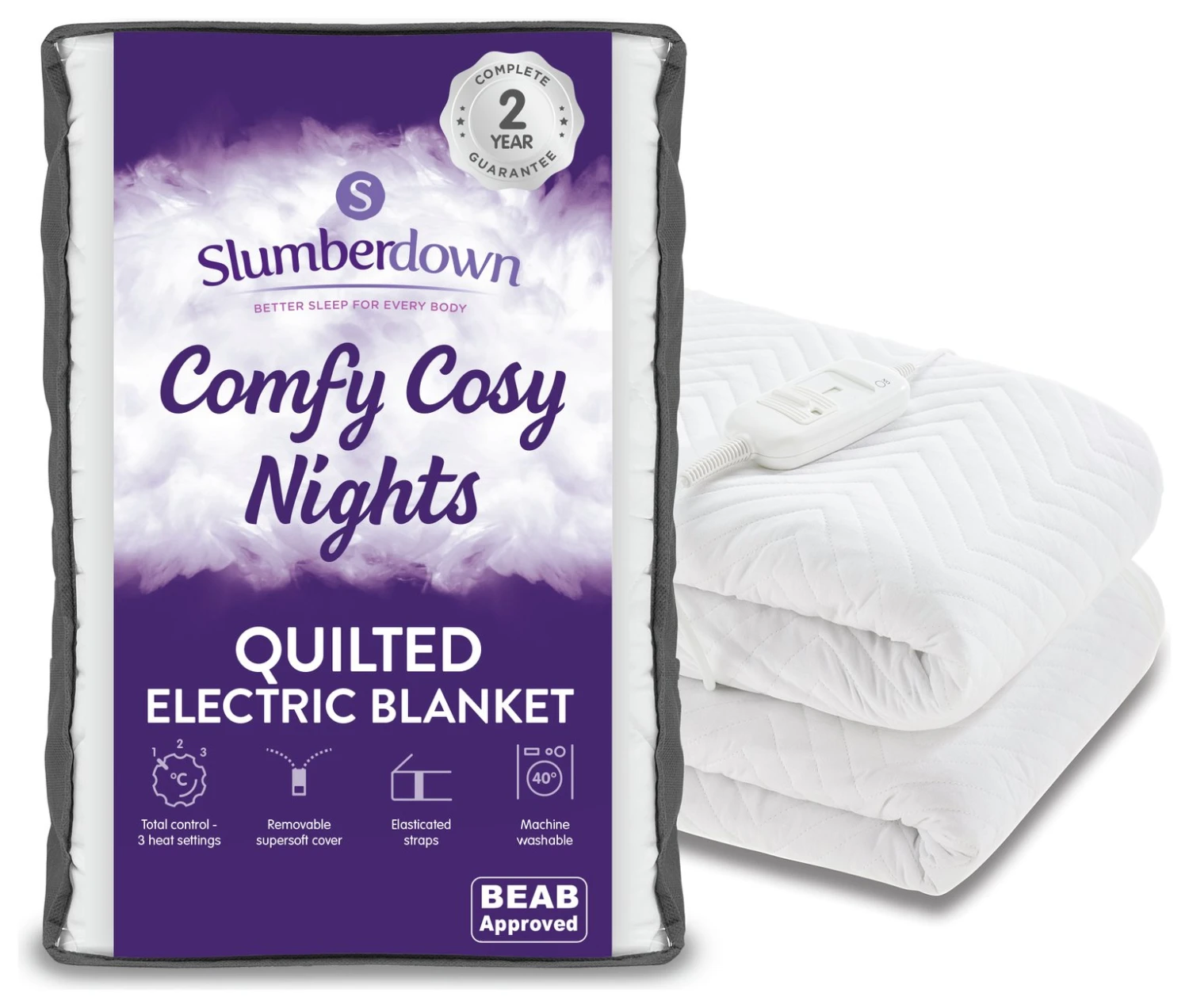 Slumberdown Warm And Cosy Electric Underblanket - Single 4 Slumberdown Warm And Cosy Electric Underblanket - Single - Image 2