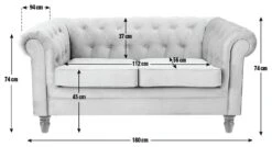 Habitat Chesterfield Velvet 2 Seater Sofa - Green 12 Habitat Chesterfield Velvet 2 Seater Sofa - Green -Trend Furniture 8889924 R E001