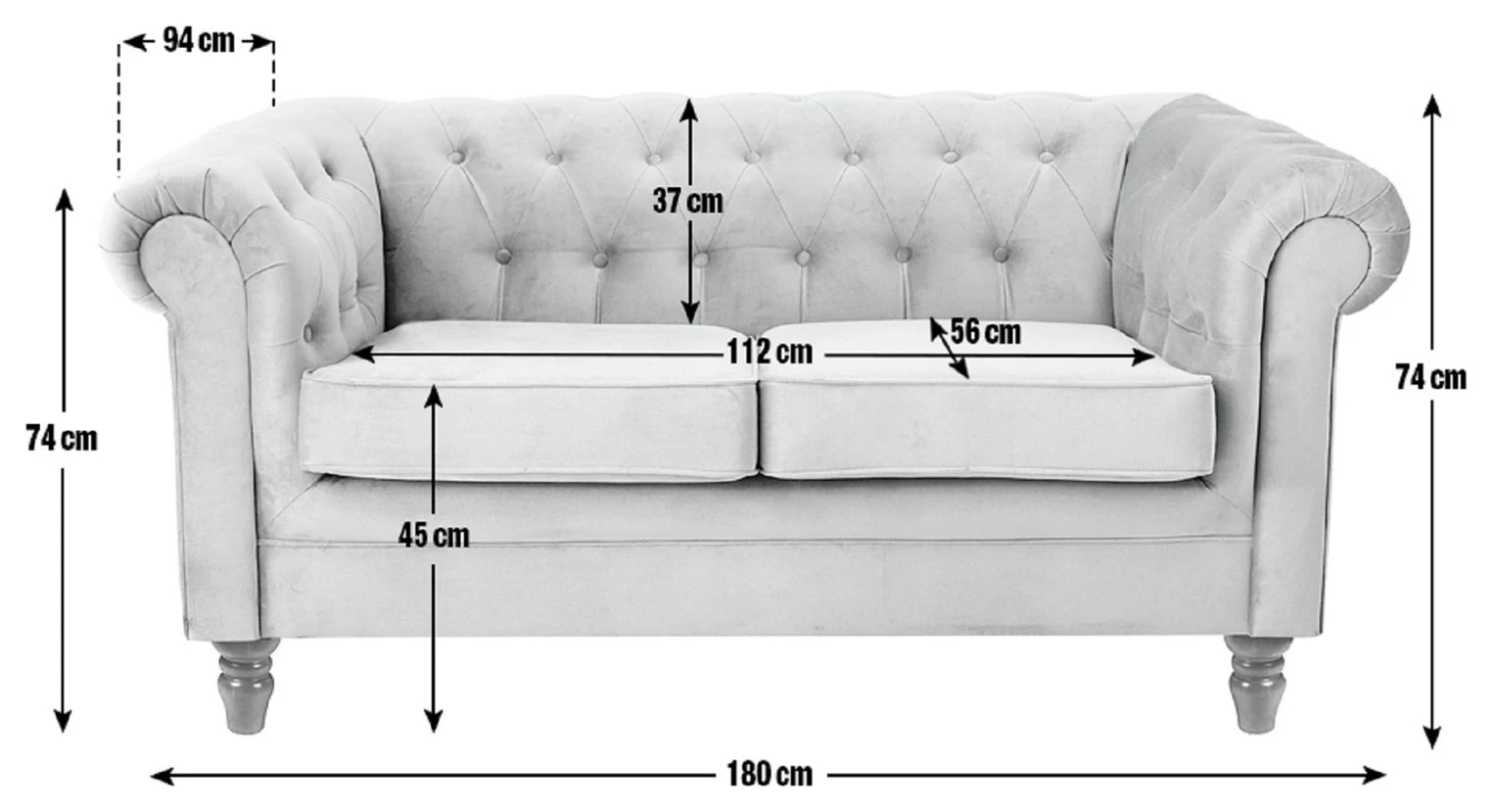 Habitat Chesterfield Velvet 2 Seater Sofa - Green 6 Habitat Chesterfield Velvet 2 Seater Sofa - Green - Image 4