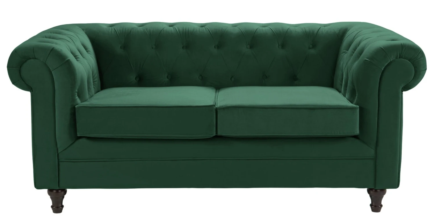 Habitat Chesterfield Velvet 2 Seater Sofa - Green 3 Habitat Chesterfield Velvet 2 Seater Sofa - Green