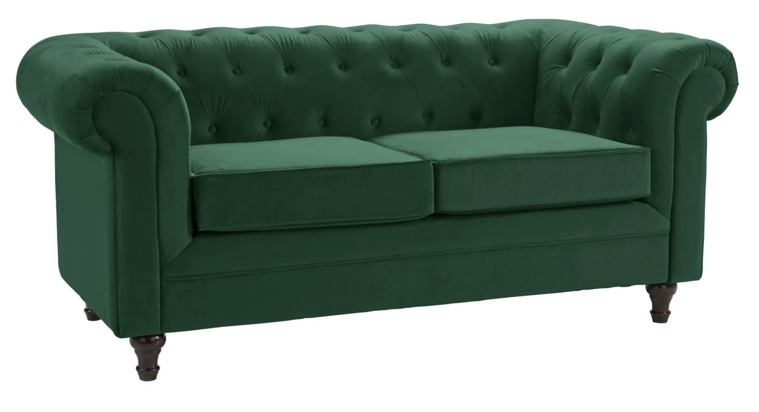 Habitat Chesterfield Velvet 2 Seater Sofa - Green 8 Habitat Chesterfield Velvet 2 Seater Sofa - Green - Image 6