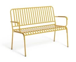Habitat Indu 2 Seater Metal Bench - Yellow