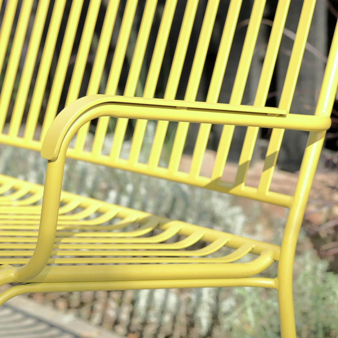 Habitat Indu 2 Seater Metal Bench - Yellow 7 Habitat Indu 2 Seater Metal Bench - Yellow - Image 5