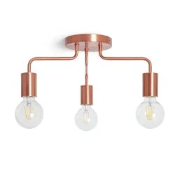 Habitat Rayner Steel LED Flush Ceiling Light - Rosegold -Trend Furniture 8927226 R Z001C