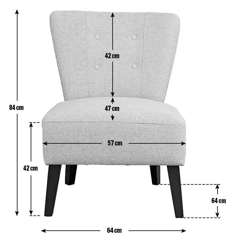 Habitat Delilah Fabric Cocktail Chair - Charcoal 6 Habitat Delilah Fabric Cocktail Chair - Charcoal - Image 4