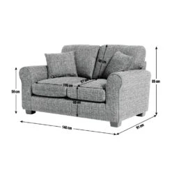 Habitat Lisbon Fabric 2 Seater Sofa - Charcoal -Trend Furniture 8948858 R E001