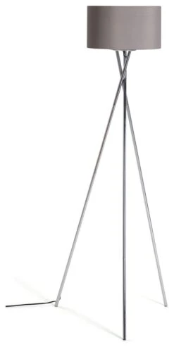 Habitat Tripod Floor Lamp - Grey And Chrome -Trend Furniture 9132742 R Z001C