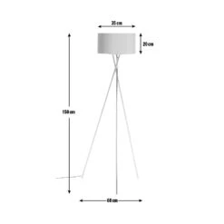Habitat Tripod Floor Lamp - Grey And Chrome -Trend Furniture 9132742 R Z001E