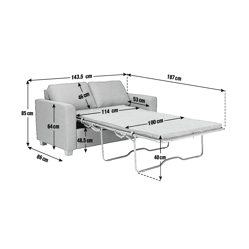Habitat Apartment 2 Seater Fabric Sofa Bed - Navy 10 Habitat Apartment 2 Seater Fabric Sofa Bed - Navy - Image 8