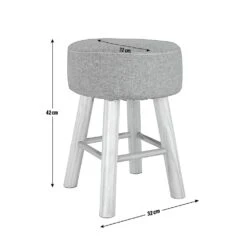 Habitat Sophie Small Fabric Stool - Charcoal -Trend Furniture 9178029 R Z020A