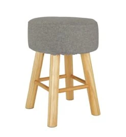 Habitat Sophie Small Fabric Stool - Light Grey -Trend Furniture 9180873 R Z002A