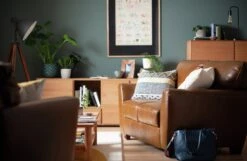 Habitat Milford Leather 2 Seater Sofa - Tan -Trend Furniture 9185926 R Z001C