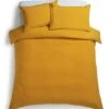 Habitat Stonewashed Cotton Plain Mustard Bedding Set -Double -Trend Furniture 9189252 R Z001A