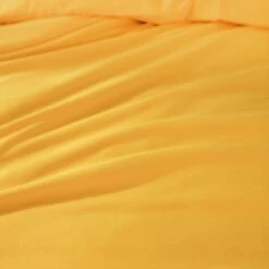 Habitat Stonewashed Cotton Plain Mustard Bedding Set -Double -Trend Furniture 9189252 R Z003C